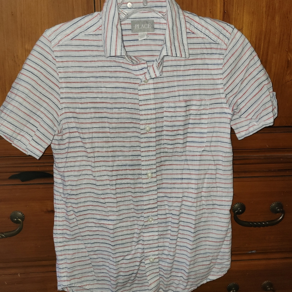 Children's Place Large 10/12 Short Sleeve Button Up Shirt